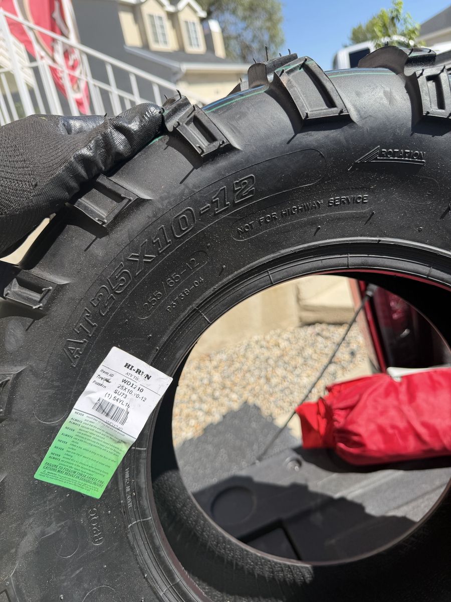Hi-Run AT25X10-12 ATV Tire 25x10-12 Utility Quad Tire New