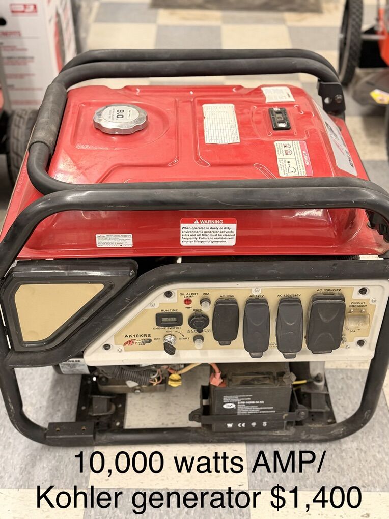 AMP 10,000 Watt Generator With Kohler Engine