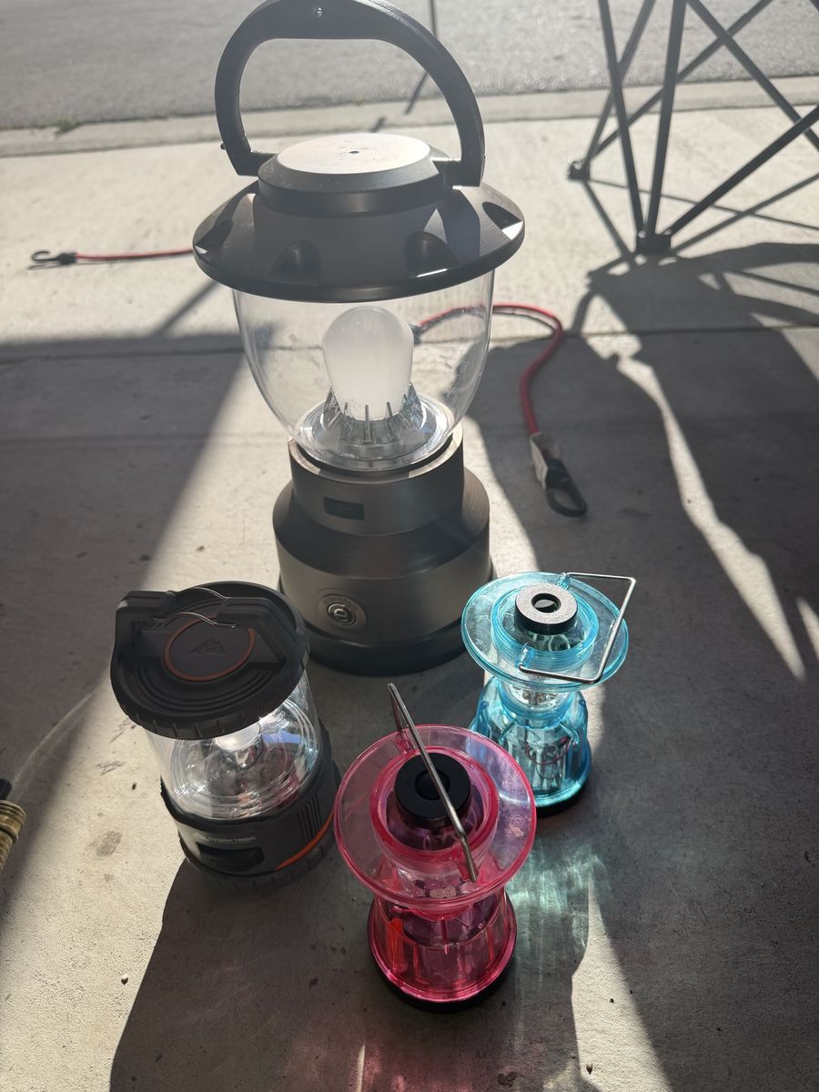 Assorted Camping Lanterns (4) - Large LED, Compact & Mini Lights for Outdoors