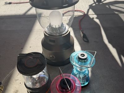 Assorted Camping Lanterns (4) - Large LED, Compact & Mini Lights for Outdoors