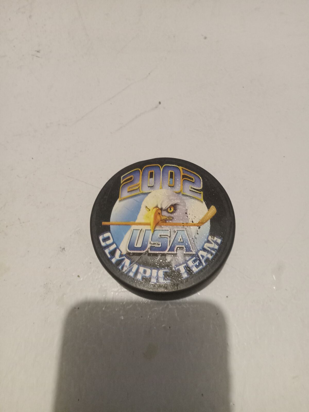 REDUCED. Commemorative USA Hockey puck from 2002 SLC Olympics