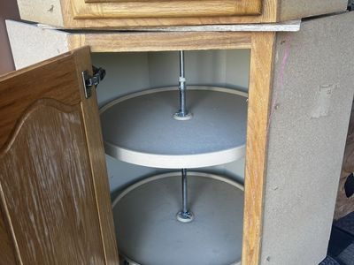 Used solid oak kitchen corner cabinets