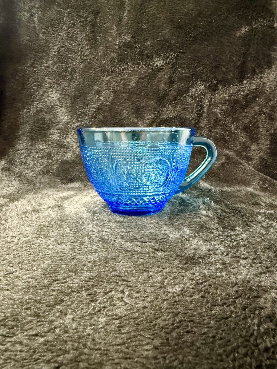 Vintage Queen Mary Bowl And Blue Glass Cup