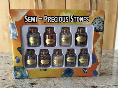 9 Vials of Assorted Semi-Precious Stones