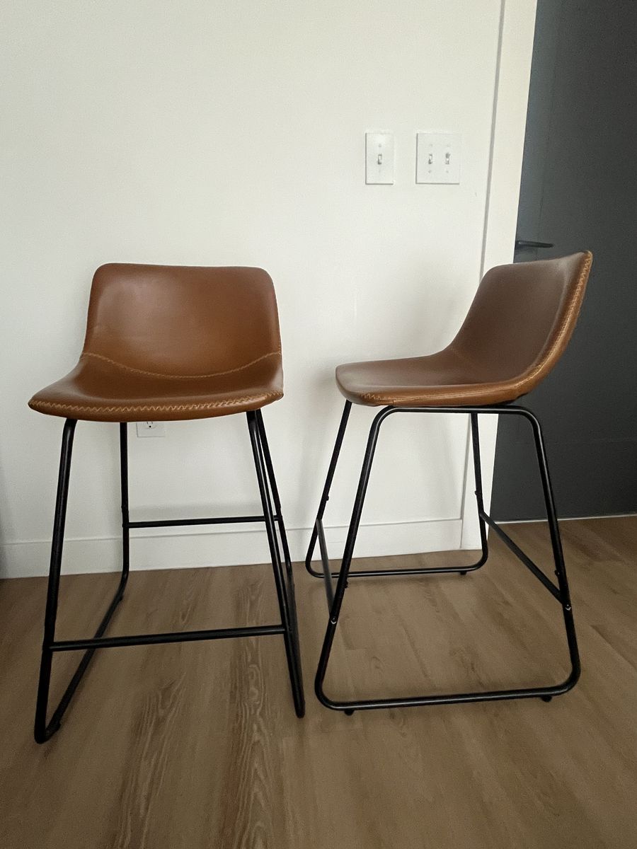 Faux leather bar stools