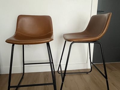 Faux leather bar stools