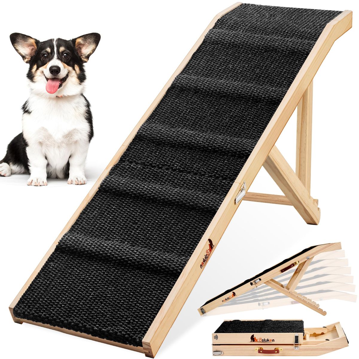 New Dog Ramp for Couch, 49" Long Foldable Pet Ramp for Small Large Dogs