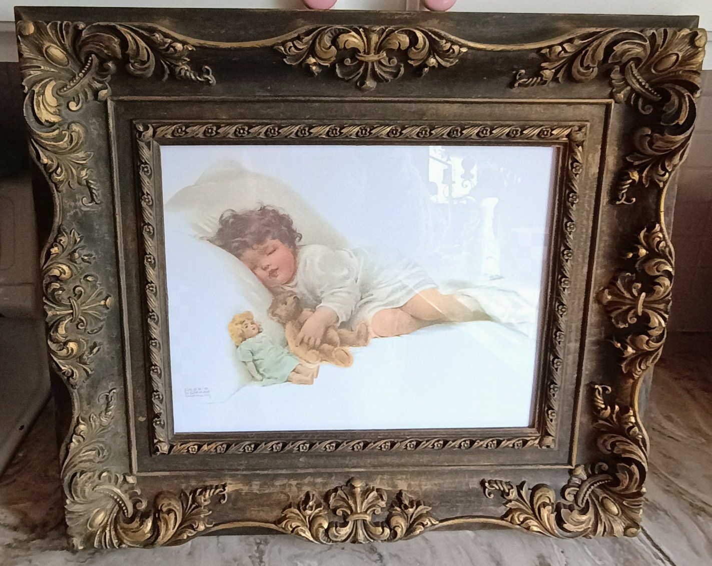 Vintage Print in Ornate Frame