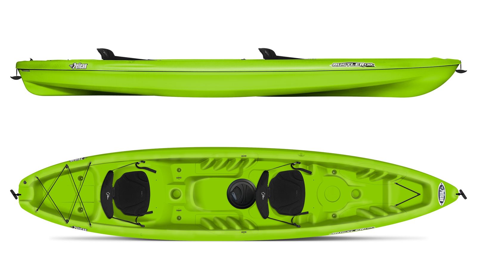 Pelican Rustler 130T Tandem KUF13P102-00 Kayak 13’ with 2 Paddles 1375475 #106285