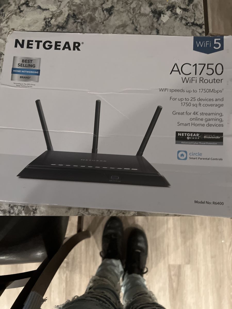 NETGEAR AC1750 R6400 WiFi 5 Router - Up to 1750Mbps, 1750 sq ft coverage, 25 devices
