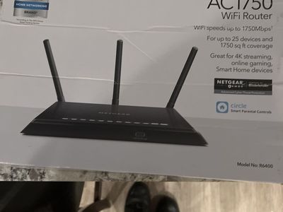 NETGEAR AC1750 R6400 WiFi 5 Router - Up to 1750Mbps, 1750 sq ft coverage, 25 devices
