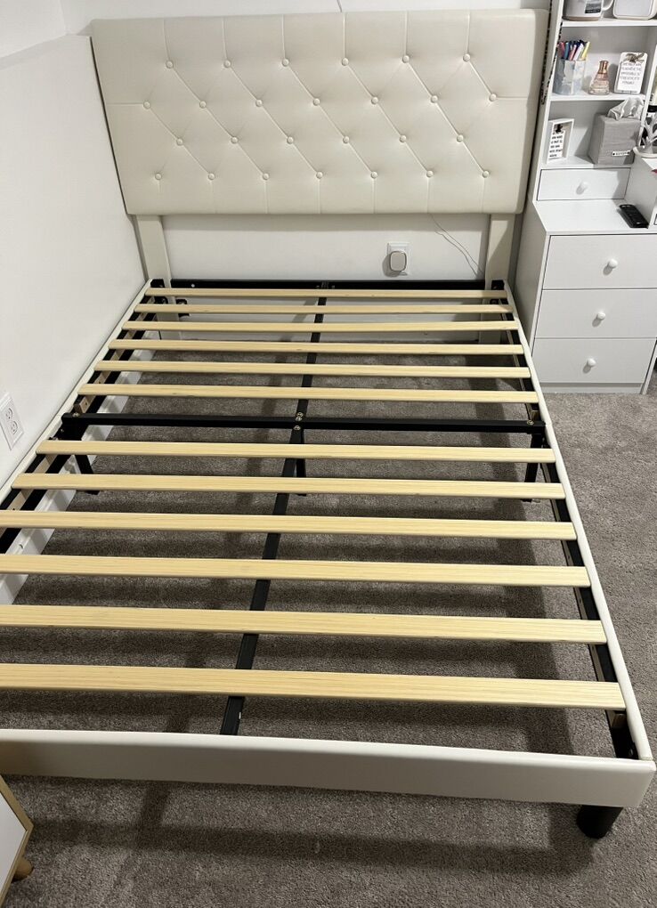 Tufted Headboard and Full Bed Frame