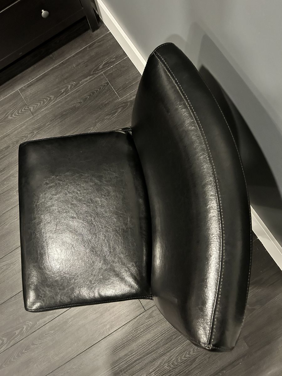 Black Leatherette Armless Dining Chair - Modern & Sleek Design