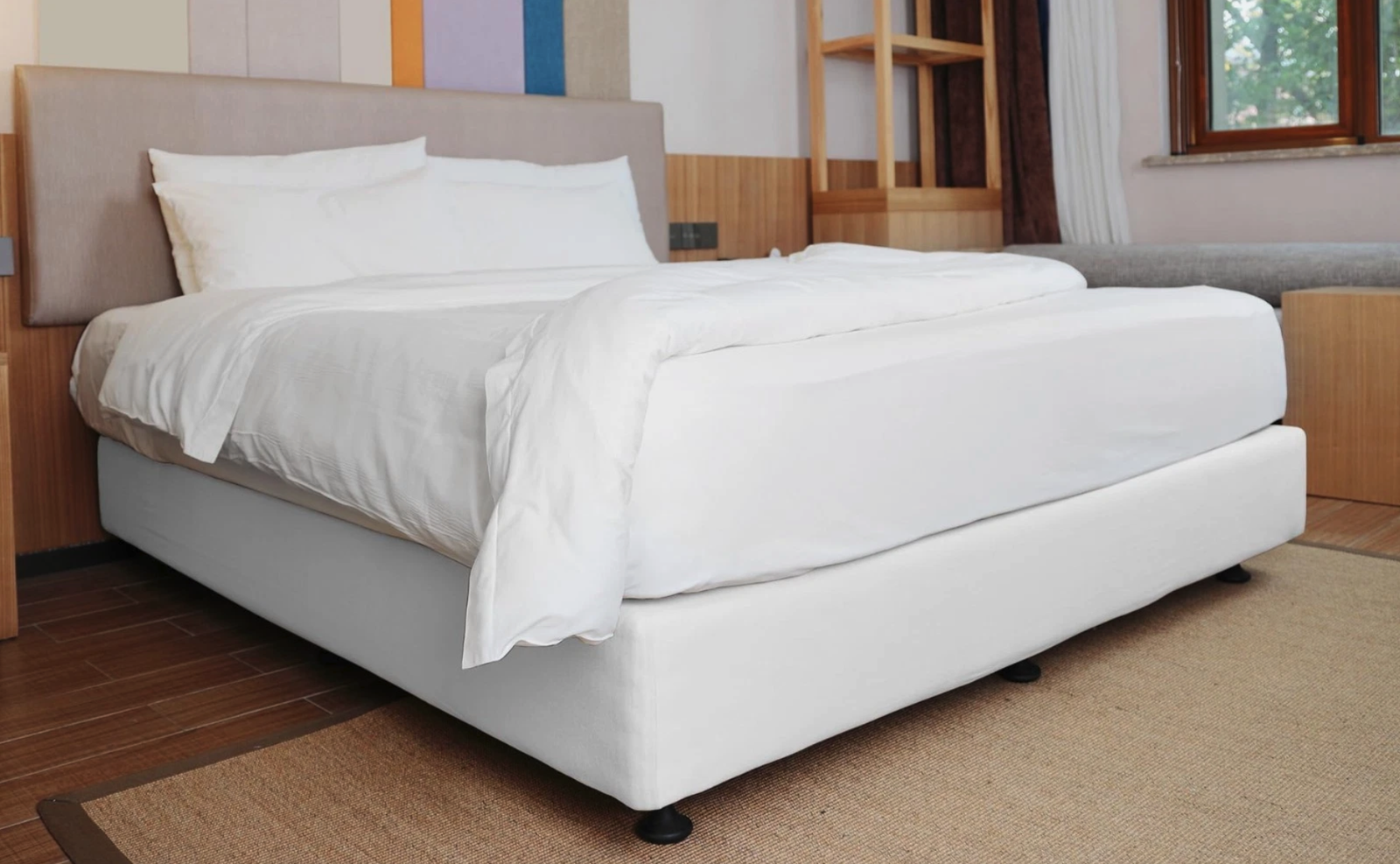White Box Spring Cover Twin Twin XL Stretch Jersey Knit 4-Sided Bed Skirt