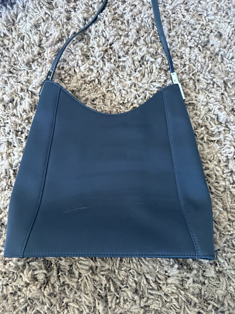 Enzo Angelina Black Shoulder Bag - Sleek & Versatile Handbag with Silver Hardware