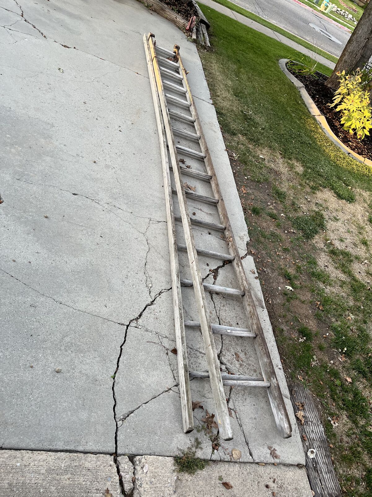 15 ft wooden extension ladder