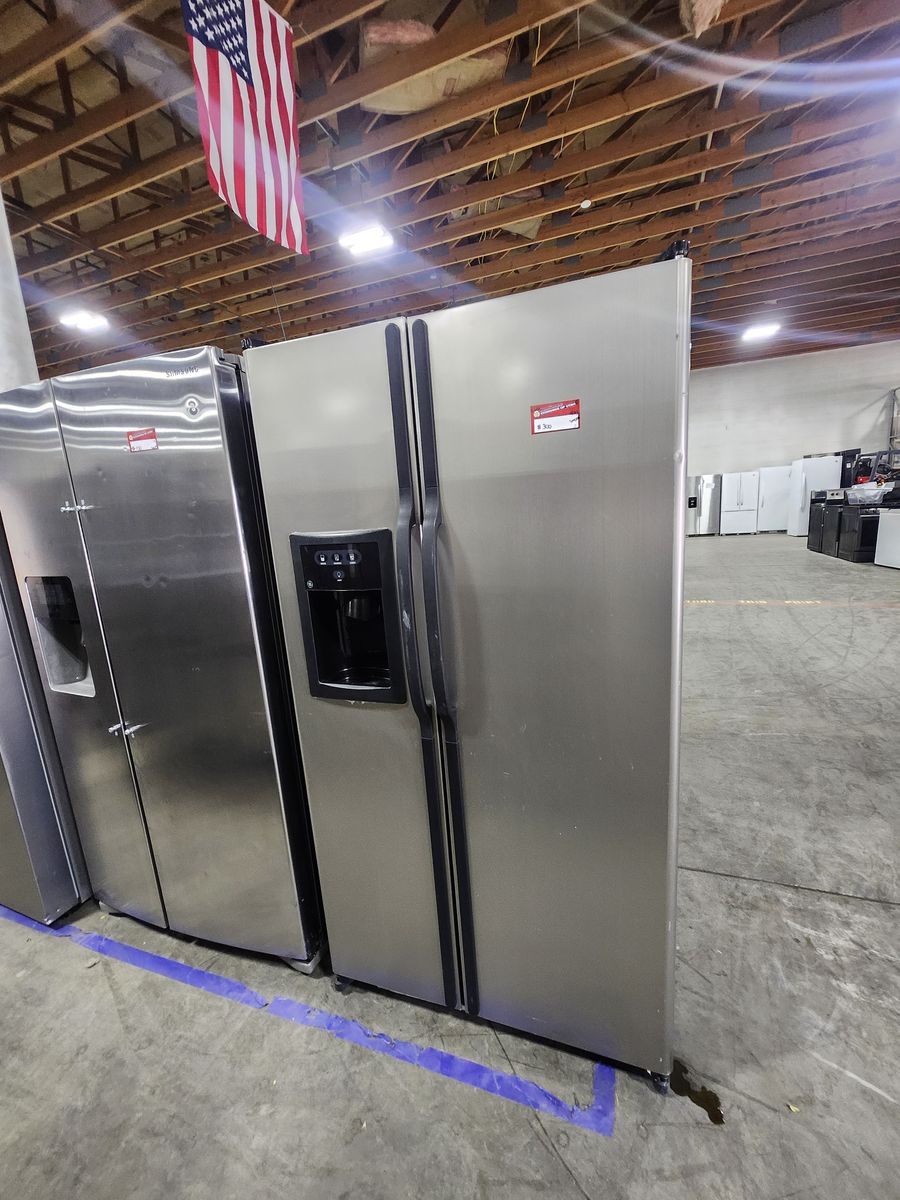 GE Side-by-Side Refrigerator Stainless Steel with Ice and Water Dispenser