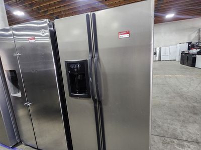 GE Side-by-Side Refrigerator Stainless Steel with Ice and Water Dispenser