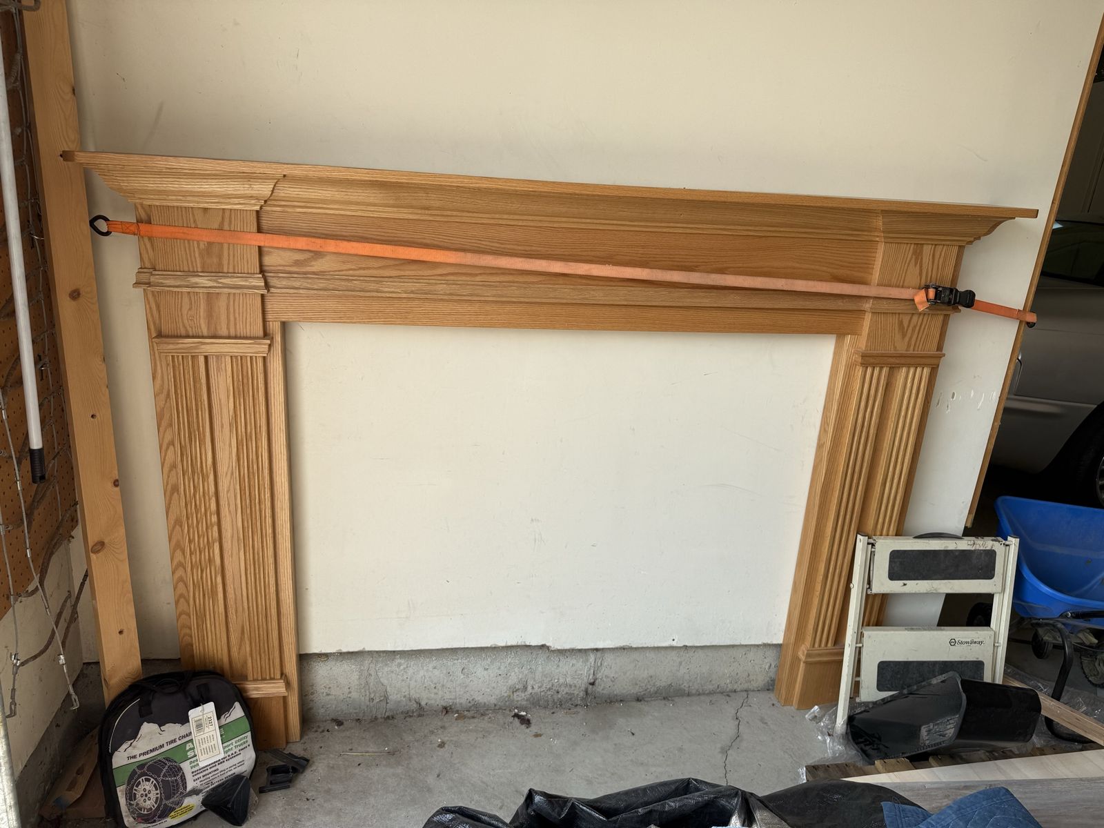 Oak Wood Fireplace Mantel - Classic Design, Solid Wood Construction