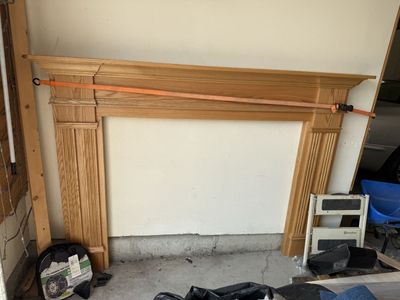 Oak Wood Fireplace Mantel - Classic Design, Solid Wood Construction