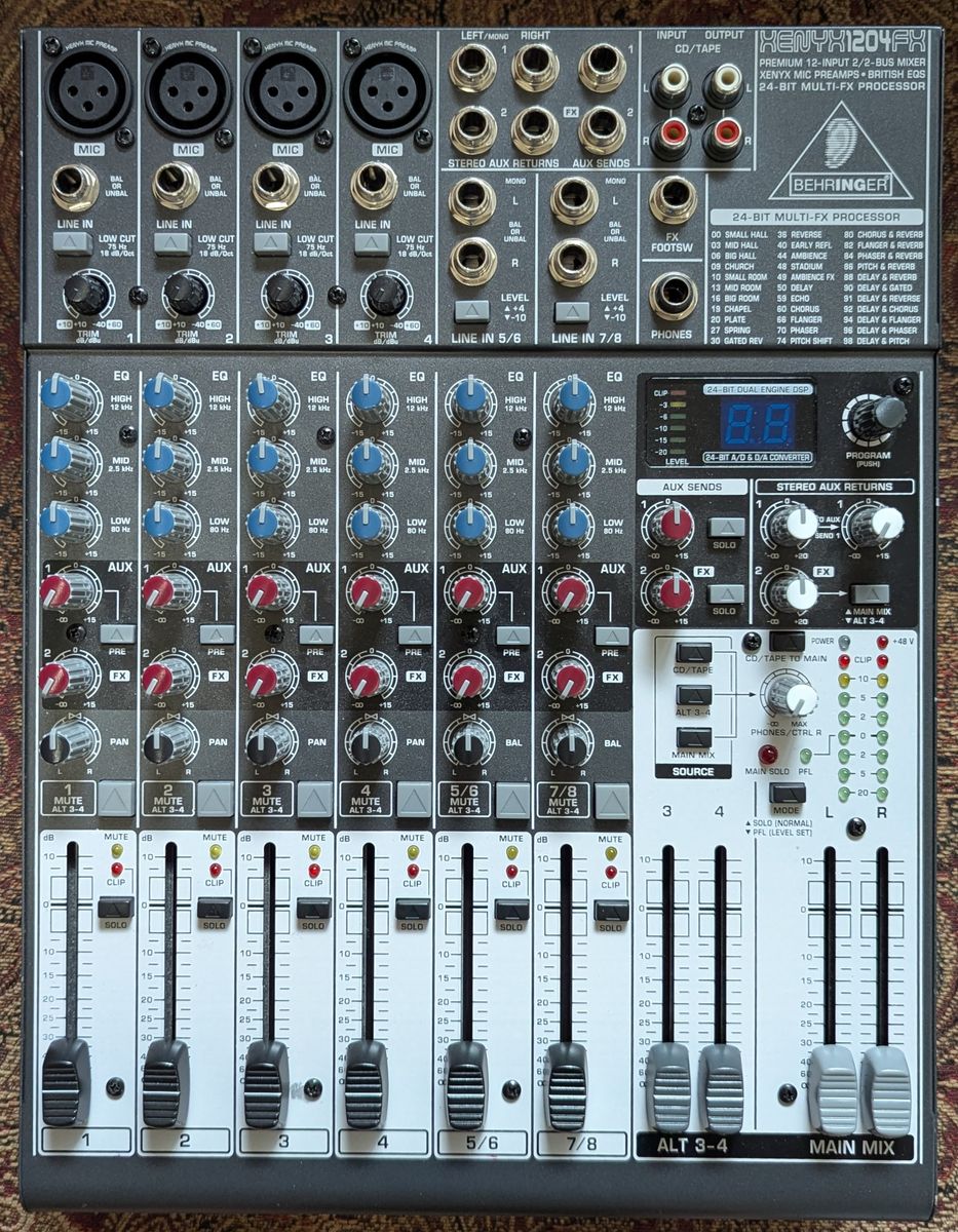 Behringer XENYX 1204FX 12-Input 2/2-Bus Analog Mixer w/ Onboard FX