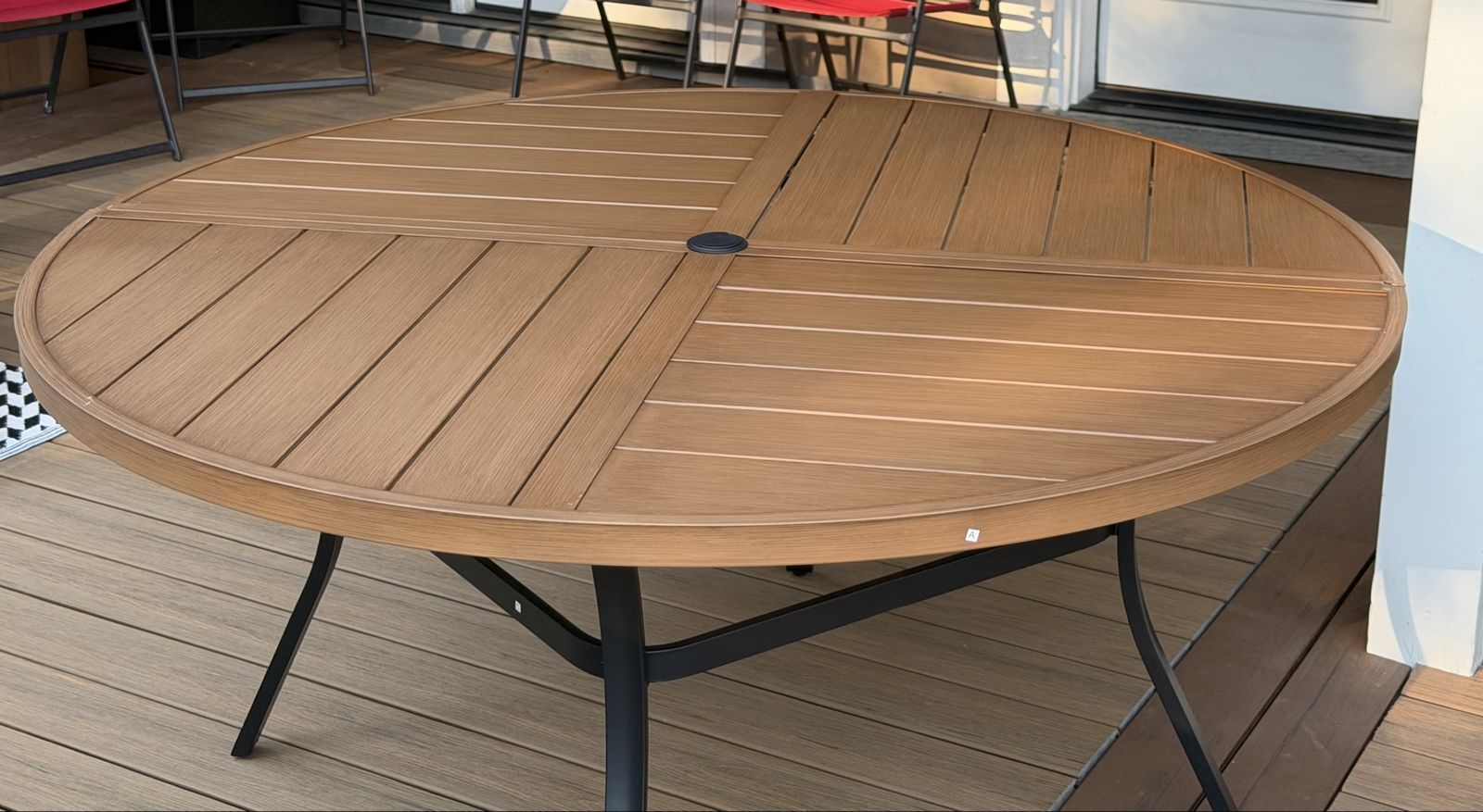 Two 60" round patio tables
