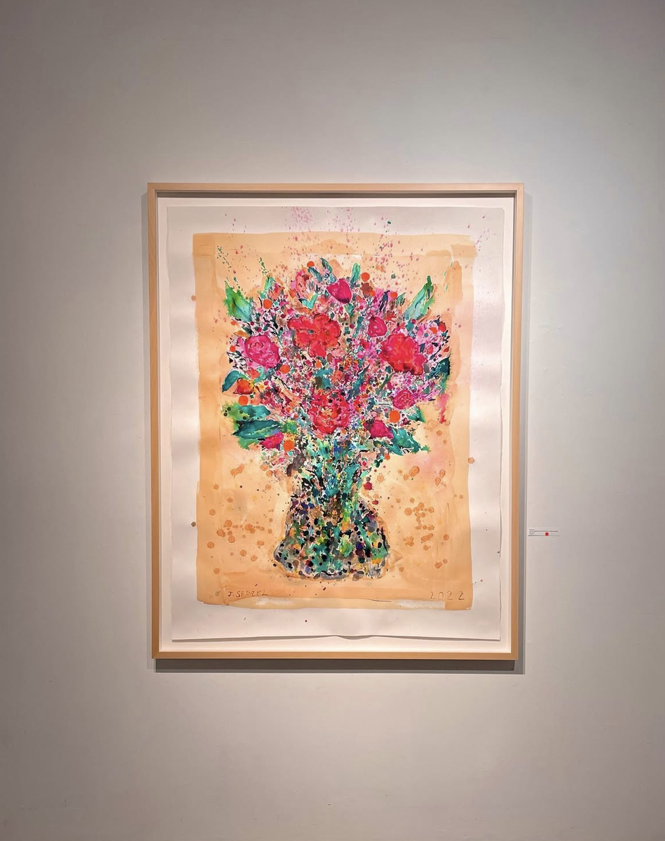 Jeff Sedrel "Cascade 1" 2022 Original Ink & Acrylic 55x48 Framed Contemporary Art