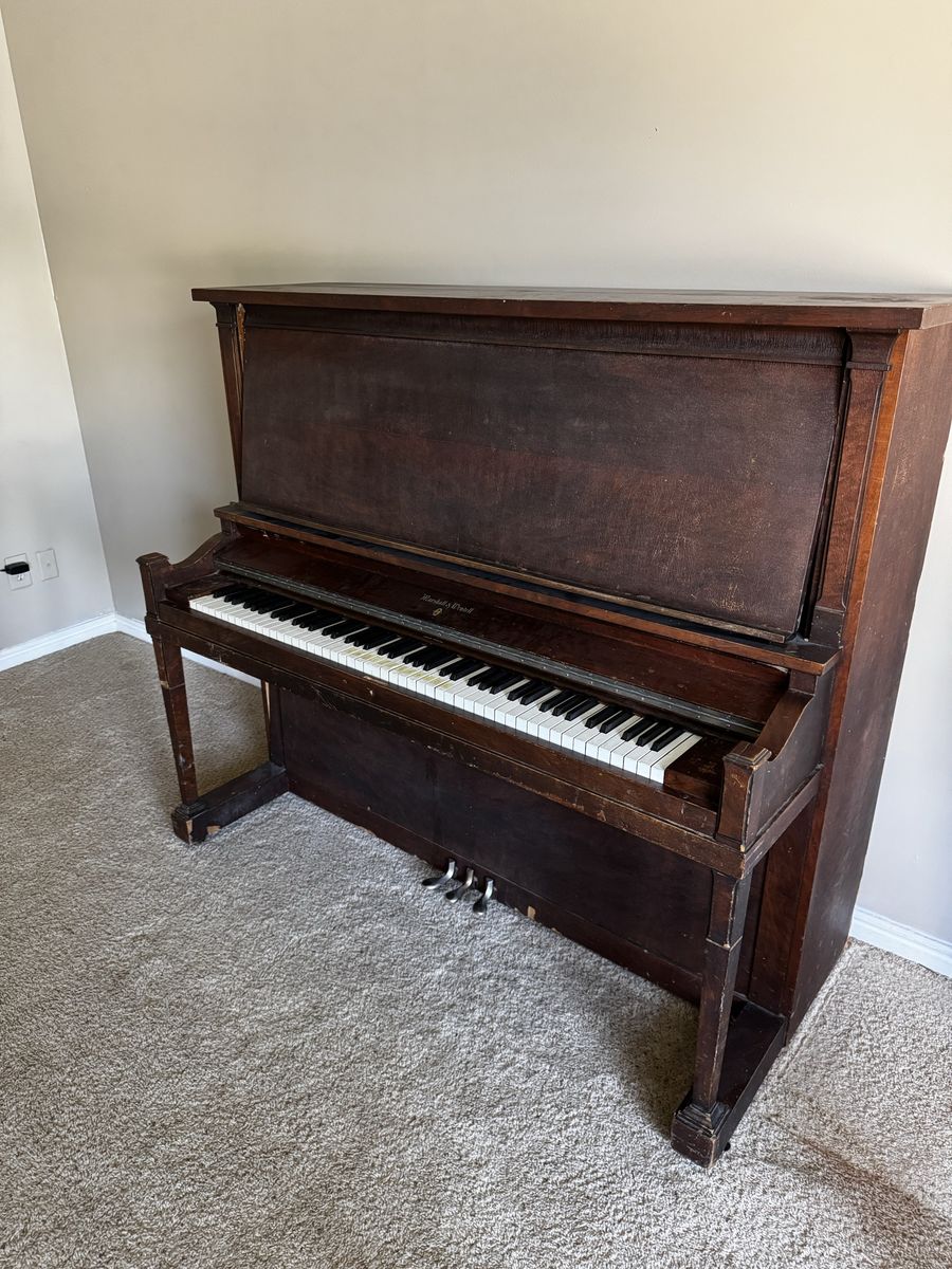 Vintage Marshall & Wendell Upright Wooden Piano