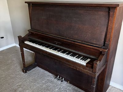 Vintage Marshall & Wendell Upright Wooden Piano