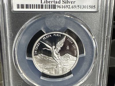 2024-Mo Mexico First Day of Issue 1/4 oz Libertad Silver PCGS PR69DCAM Coin