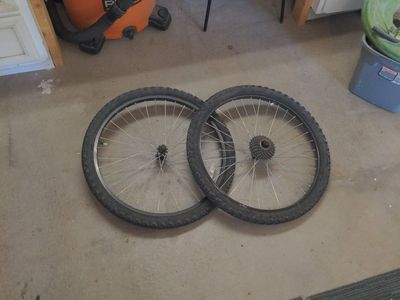 Used 24" Bicycle Wheels with Tires - Set of 2