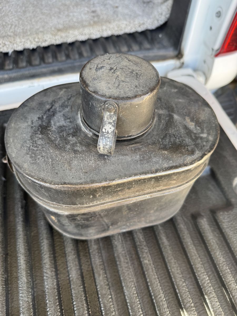 Antique 1920-1930 Metal Lunch Box with Insert & Tin Cup
