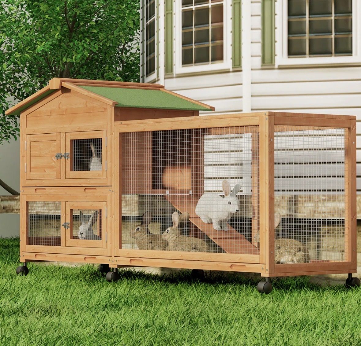 Magshion wooden chicken coop/rabbit hutch