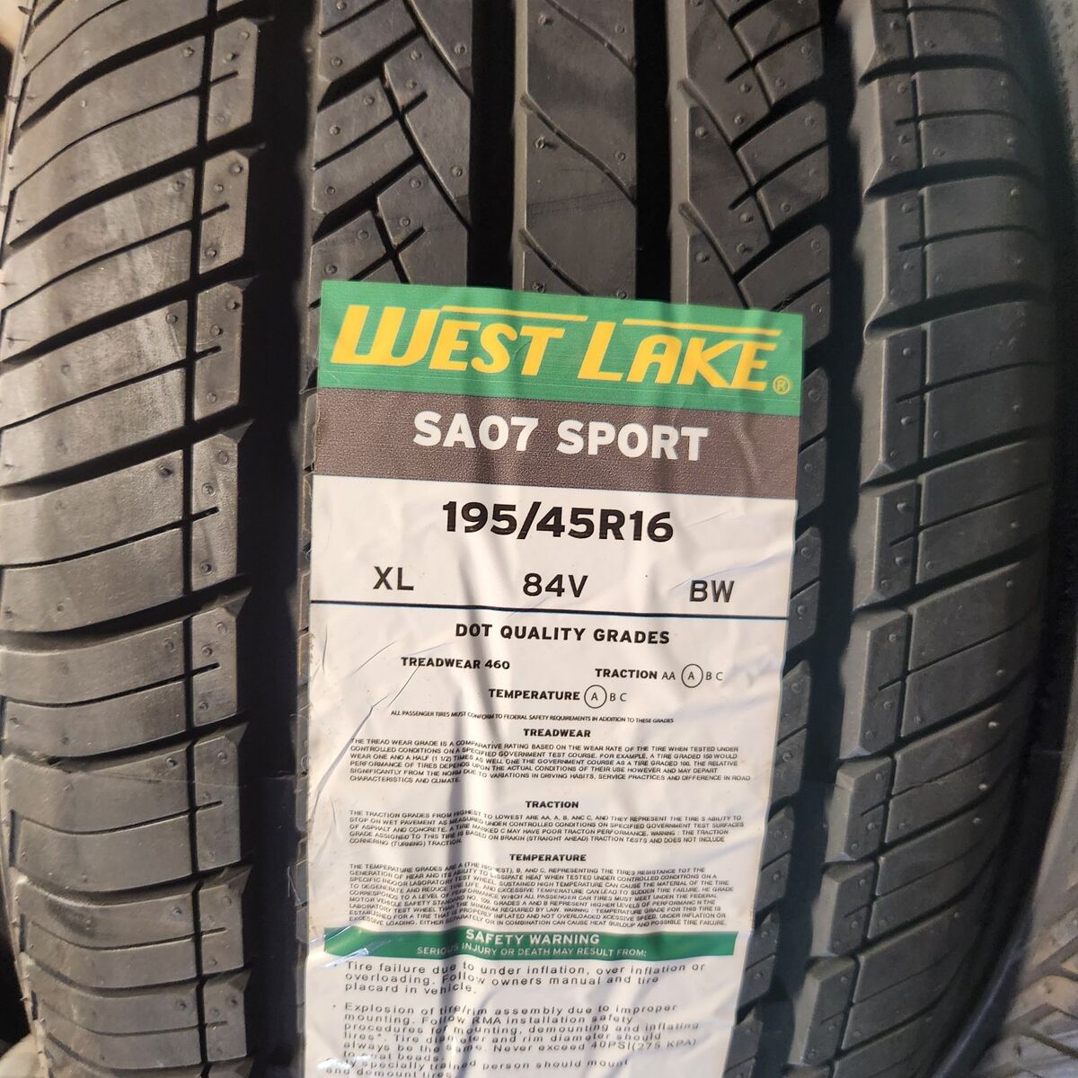 195/45r16 Westlake sa07