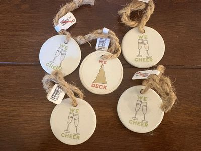 5 New Stoneware We Cheer Ornaments