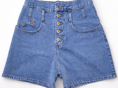 Vintage 90's STEEL Jeans Ultra High Waist Button Fly Denim Shorts – Size 5