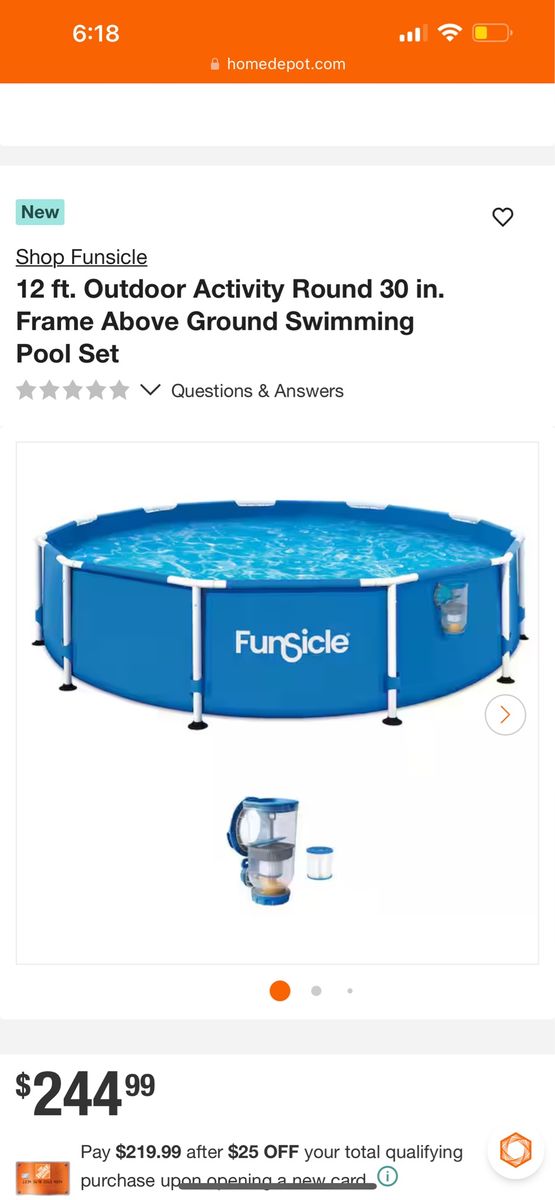 Funsicle 12 ft x 30 in Round Frame Above Ground Swimming Pool Set with Filter Pump