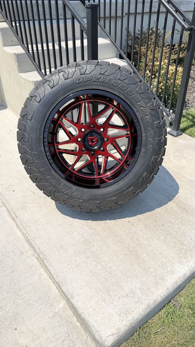 Ford F350 Rims and Tires 35/12.50R20 Toyo AT3 Load E Almost New 