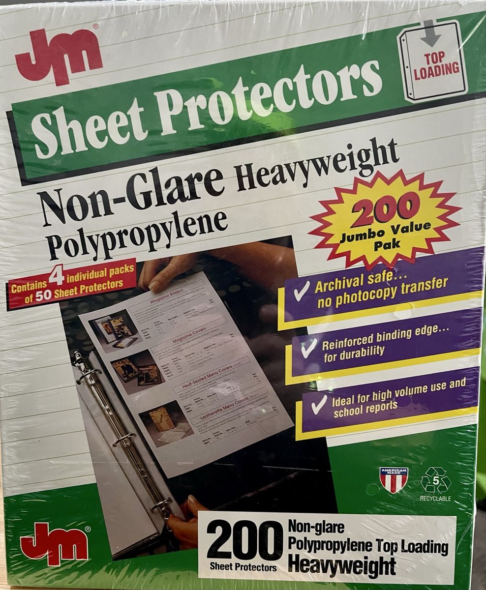 Non-Glare Sheet Protectors