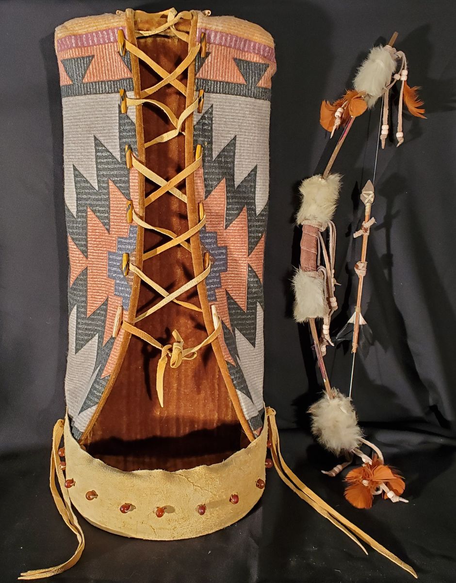 Decorative Cradleboard with Decrotive Bow and Arrow Set