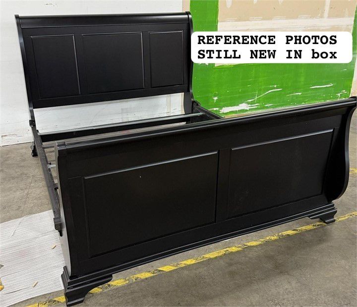 Sleigh KING Bed Solid Wood Black(NEW IN BOX)