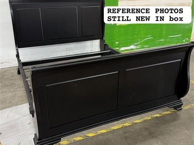 Sleigh KING Bed Solid Wood Black(NEW IN BOX)