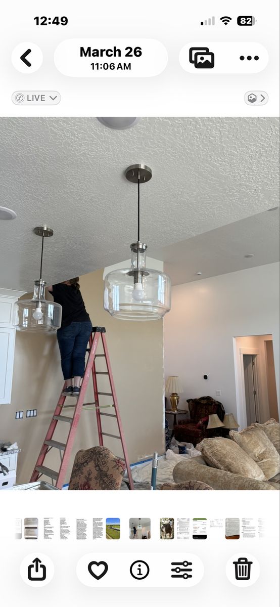 2 large glass hanging lights