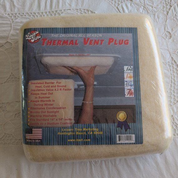 RV thermal vent plug insulation