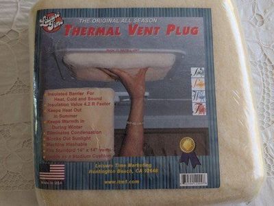 RV thermal vent plug insulation