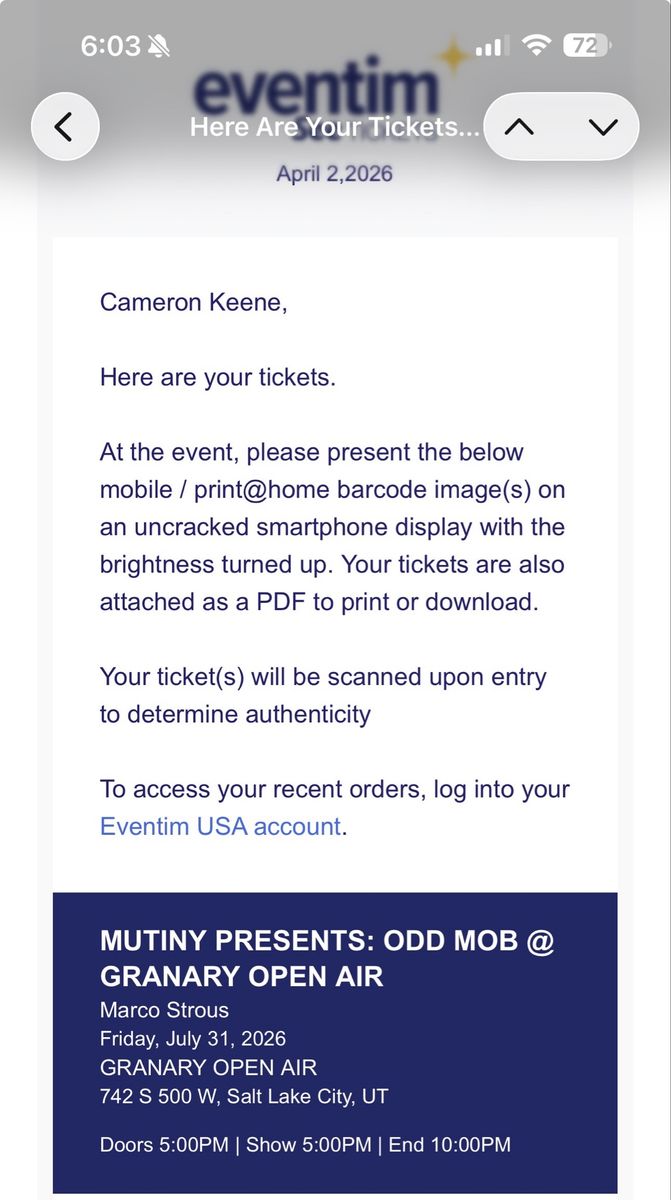 Odd mob ticket