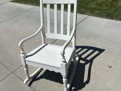 White Wooden Rocking Chair - Classic Design