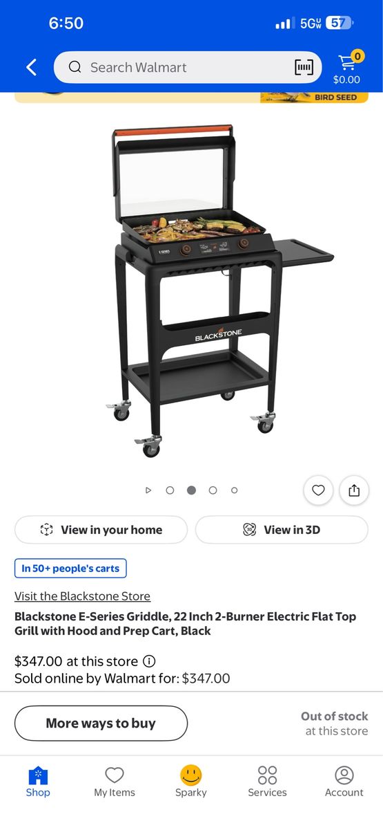 Blackstone E-Series 22-Inch Electric Flat Top Griddle with cart