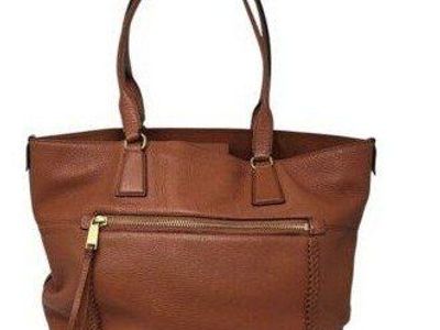 Cole Haan Pebbled Leather Large Tote Bag Terra Cotta Brown