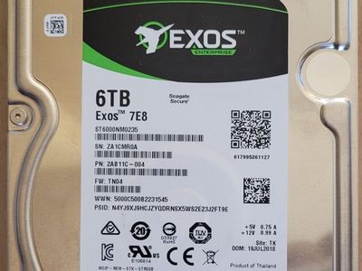 Seagate Exos 6TB SATA Drives